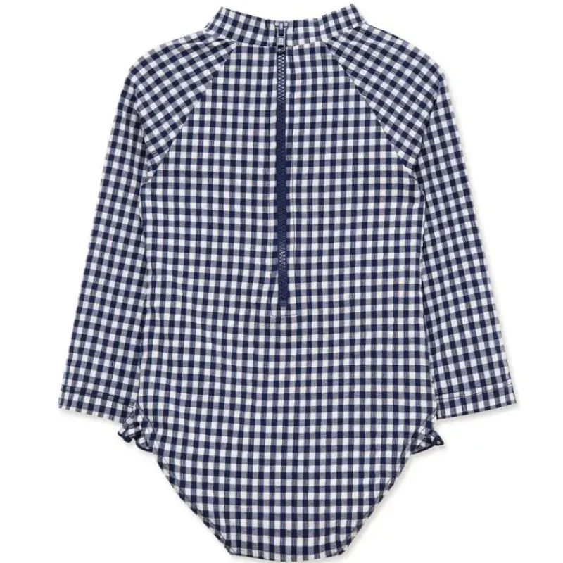 little_me__baby_girl_ging_SKUvcHbFePn_1.webp Little Me - Baby Girl Gingham 1-Piece Rashguard Swimsuit Blue New