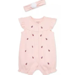 Little Me - Baby Girl Ladybug Romper, Pink Fashion