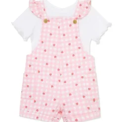 Little Me - Baby Girl Strawberry Knit Shortall Set Pink Discount