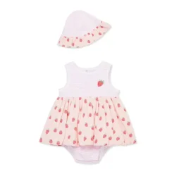 Little Me - Baby Girl Strawberries Popover, Pink Fashion