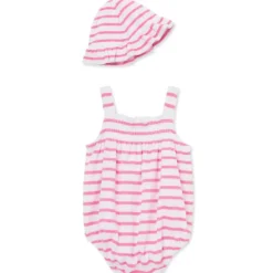 Little Me - Baby Girl Striped Bubble Hat, Pink Fashion