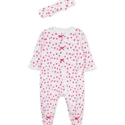 Little Me - Baby Girl Valentine Footie & Headband New