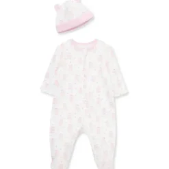 Little Me - Chapéu Joyful Bear Footie, Rosa Best