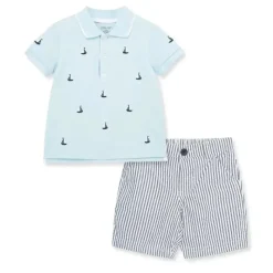 Little Me - Conjunto curto de polo para barco a vela para bebê menino Hot