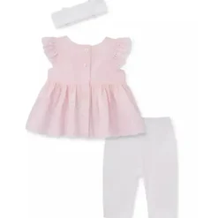 Little Me - Conjunto de ilhós de bebê menina, branco/rosa Clearance