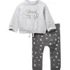 Little Me - Conjunto de moletom Safari B, cinza Fashion