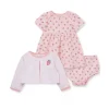 Little Me - conjunto de vestido morango menina, rosa New