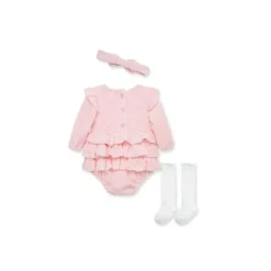 Little Me - Conjunto Shine Romper Macacão/Meias, Rosa Sale