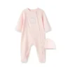 Little Me - New World Girl Footie &amp; Hat, Rosa Hot