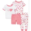 Little Me - Pijama de algodão 4 peças de corações, cinza urze Best
