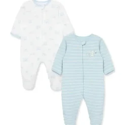 Little Me - 2Pk Baby Boy Wonder Footies Azul Online