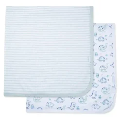 Little Me - 2Pk Baby Dino Friends Receiving Blankets Outlet