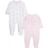 Little Me - 2Pk Baby Footies Cuddly Pink Sale