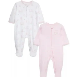 Little Me - 2Pk Baby Footies Cuddly Pink Sale