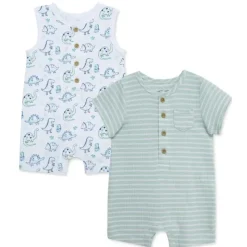 Little Me - 2Pk Dino Baby Romper Blue Best