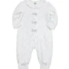 Little Me - Silver Hearts Footie, Marfim Fashion