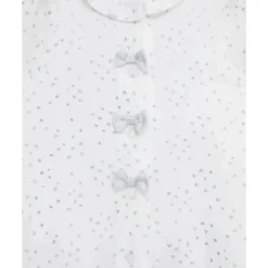 Little Me - Silver Hearts Footie, Marfim Fashion
