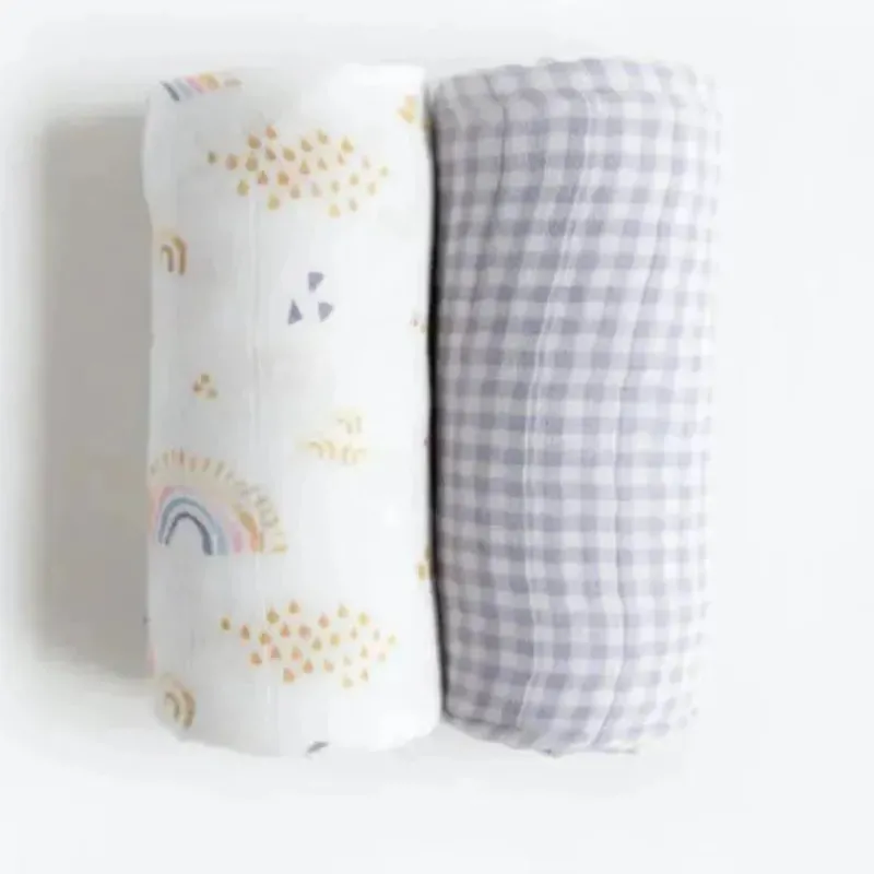 little_unicorn__pk_deluxe_SKUAdhdxGPq_1.webp Little Unicorn - 2Pk Deluxe Musseline Swaddle, Rainbow Gingham Clearance