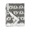Living Textiles - Cobertor jacquard de musselina de algodão elefante cinza Outlet