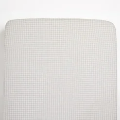 Living Textiles - Cotton Jersey Fitted Sheet, Cream Gingham Hot