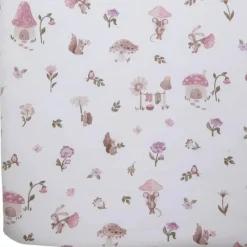 Living Textiles - Cotton Jersey Fitted Sheet, Mushroom House Clearance