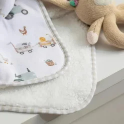 Living Textiles - Jersey Sherpa Blanket, Tractor Ride Sale