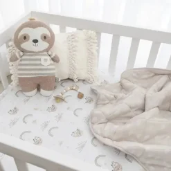 Living Textiles - Lençol de berço 100% algodão Jersey, Rainbow Sloth Sale