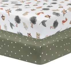 Living Textiles - Lençol justo em jersey de algodão, manchas verde-oliva Fashion