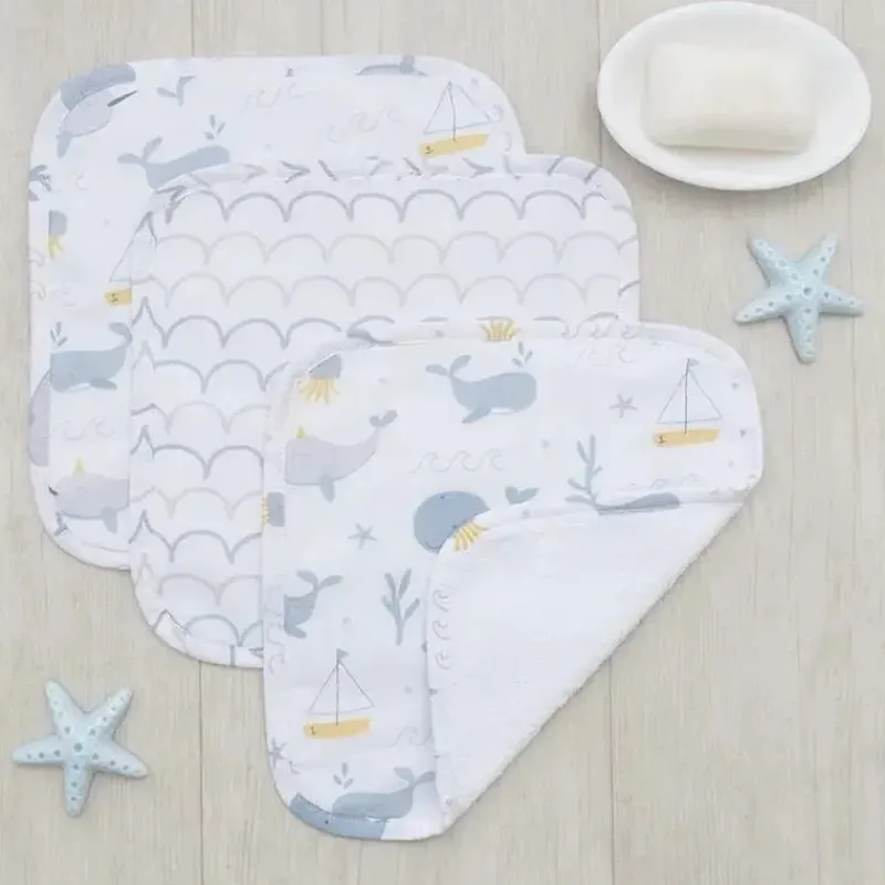 living_textiles__panos_de_SKUi8u85ohZ_1.webp Living Textiles - Panos de lavagem de musselina Whale Of A Time 3Pk Fashion