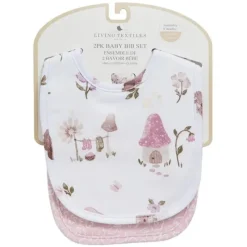 Living Textiles - 2Pk Bib Set, Mushroom House Sale