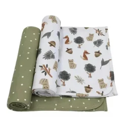 Living Textiles - 2Pk Forest Retreat Jersey Swaddle Outlet