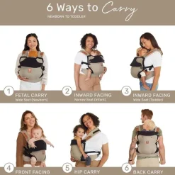 Líllébaby - Elevate 6-In-1 Linen Blend Baby Carrier, Warm Sand Best