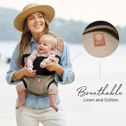 Líllébaby - Elevate 6-In-1 Linen Blend Baby Carrier, Warm Sand Best
