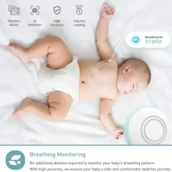 Lollipop - Monitor de bebê com câmera Wi-Fi inteligente com todos os recursos, algodão doce Outlet