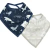 Loulou LOLLIPOP - Conjunto de babadores (musselina), baleias azuis New