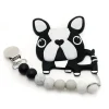 Loulou LOLLIPOP - Mordedor de Silicone com Clipe Boston Terrier, Preto Discount