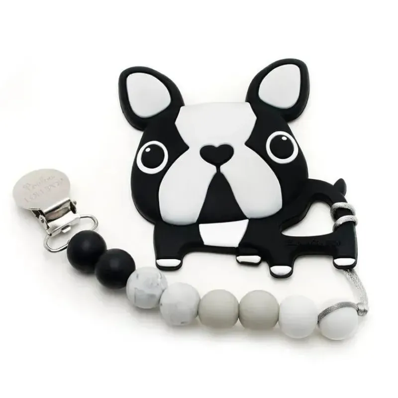 loulou_lollipop__mordedor_SKUaIwqv3Ts_0.webp Loulou LOLLIPOP - Mordedor de Silicone com Clipe Boston Terrier, Preto Discount