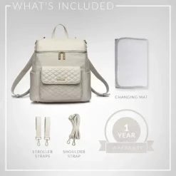 Luli Bebe - Mochila Monaco Fraldas, Branco Pérola Clearance