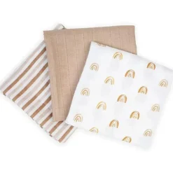 Lulujo Baby Lulujo - Cobertores de musselina Rainbows 3Pk Fashion