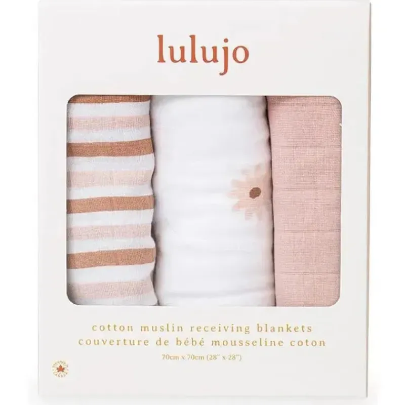 lulujo__pk_margaridas_mus_SKUGYhEEcuL_3.webp Lulujo Baby Lulujo - 3Pk Margaridas Musselina Cobertores Fashion