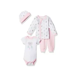 Baby Vision Luvable Friends - Conjunto de enxoval de algodão para bebês meninas de 4 unidades Fashion
