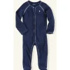 Ralph Lauren Macacão de algodão liso , marinho francês Fashion