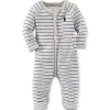 Ralph Lauren Macacão de algodão listrado , urze claro multi Fashion