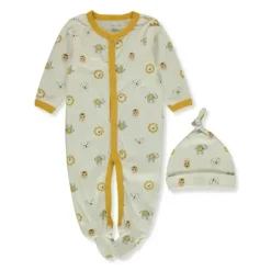 René Rofé Macacão e boné Rene Rofe - Baby Neutro Safari com pés Outlet
