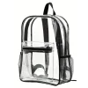 MacroBaby - Mochila escolar transparente de grande capacidade, transparente e preta Outlet