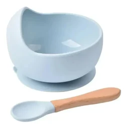 MacroBaby - 2Pk tigelas para bebês com conjunto de sucção com colher, azul Sale