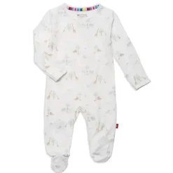 Magnetic Me - Baby Cotton White Safari Footie Outlet