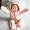 Magnetic Me Magnificent Baby - Pink Blossom Minky Pram Sherpa Footie Hot