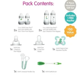 Mam - Conjunto de presente para recém-nascidos 9Pk Infant Basics, transparente Clearance