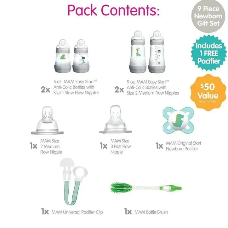 mam__conjunto_de_presente_SKUlQz1wTaE_1.webp Mam - Conjunto de presente para recém-nascidos 9Pk Infant Basics, transparente Clearance
